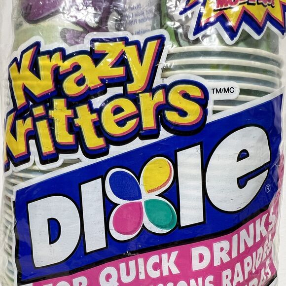 2003 DIXIE Krazy Kritters Cups 80 Count 7 oz. Unopened Jungle Panda Lion Hippo - Picture 3 of 7